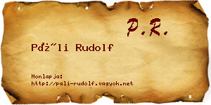 Páli Rudolf névjegykártya